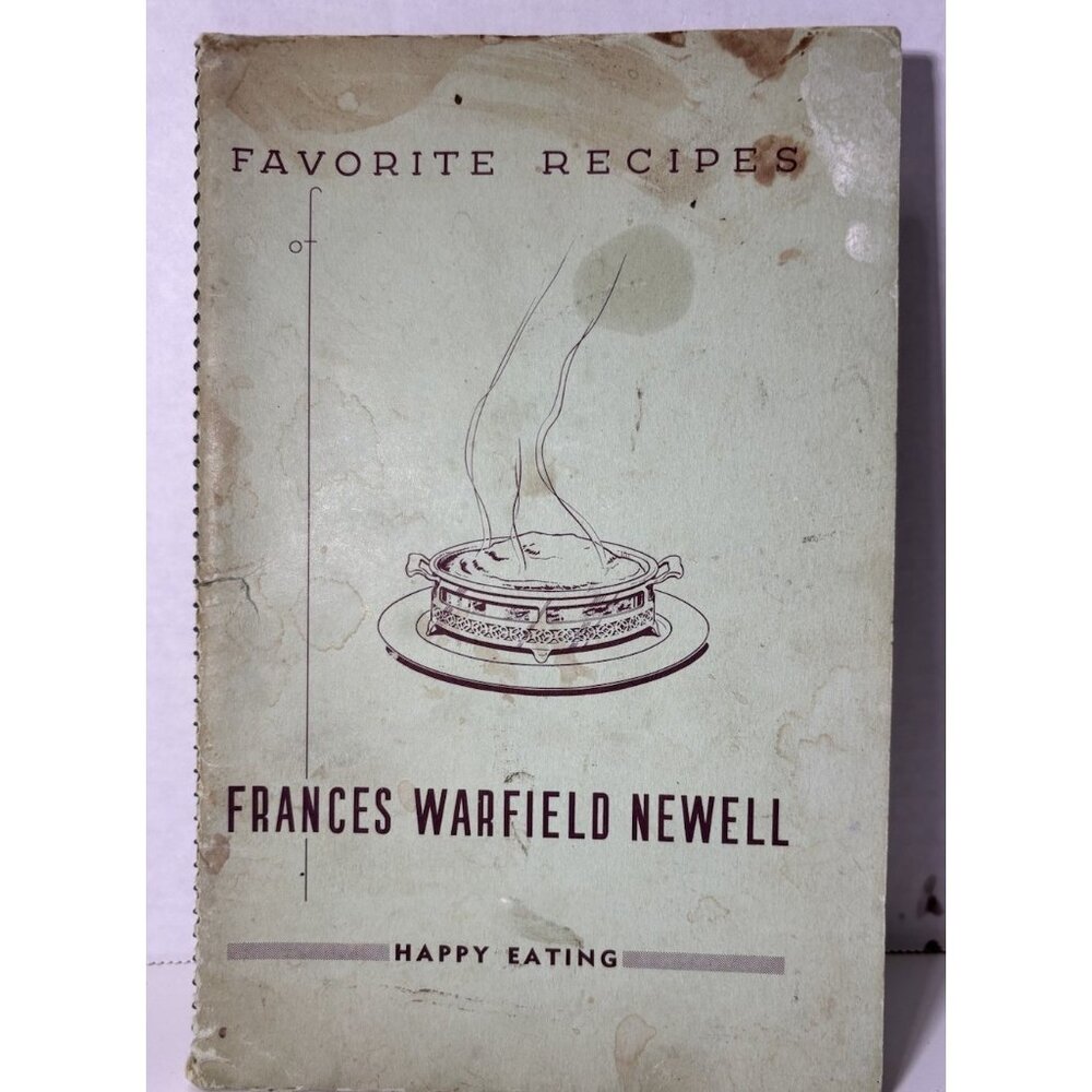 Vintage Recipe Book San Francisco Frances Warfield Newell 1942 Stained - Picture 1 of 7